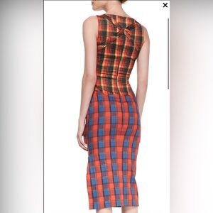 Luxury Brand Altuzarra Size 4 Multi Plaid MIDI Dress